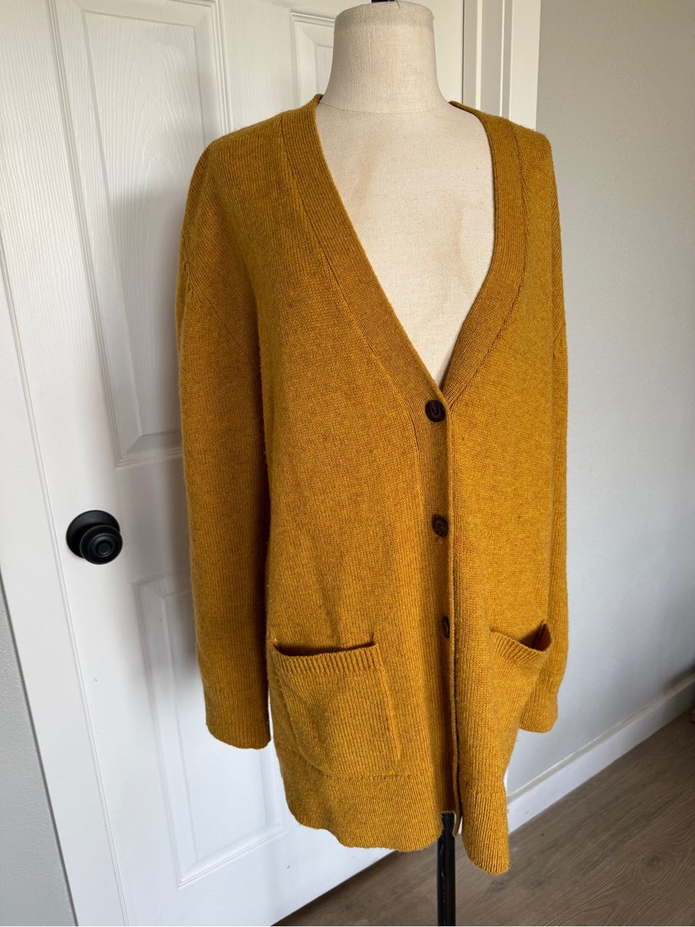 Pendleton Mustard Shetland Wool Cardigan Sweater